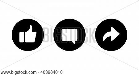 Like, Comment, And Share Button Icon Vector For Channel