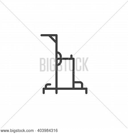 Pull Up Bars Line Icon. Linear Style Sign For Mobile Concept And Web Design. Multifunctional Gym Mac