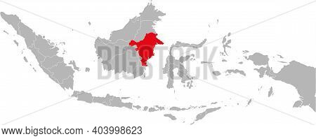 Kalimantan Timur Province Isolated On Indonesia Map. Gray Background. Business Concepts And Backgrou
