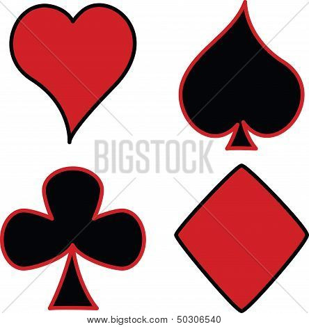 Vector cards game sign icons