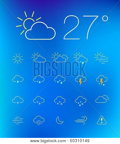 Thin weather icon set