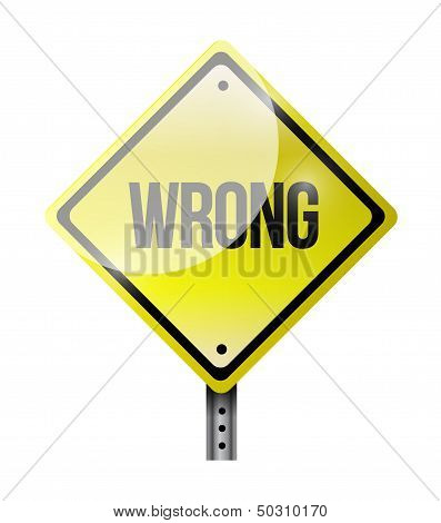 Wrong Road Sign Illustration Design