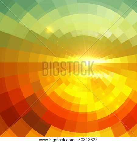 Abstract shining circle tunnel background