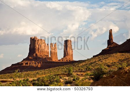 Stagecoach And Bear & Rabbit   Are Giant Sandstone Formation In The Monument Valley