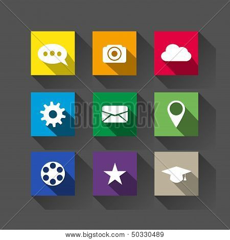 Long shadow flat icons