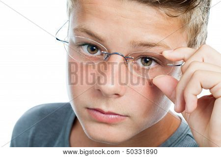 Face Shot Og Boy Wearing Glasses.