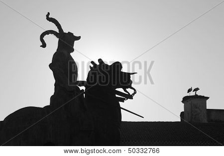 Statue Of Pizarro Backlight
