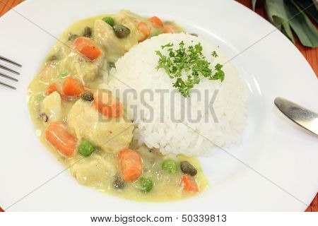 Chicken Fricassee With Peas