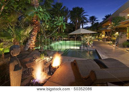 Luxury Villa at night time