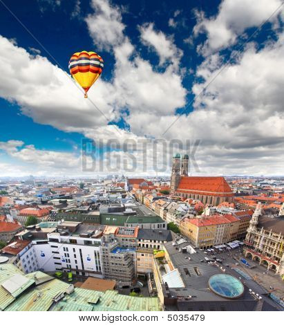 Flygfoto över München City Center