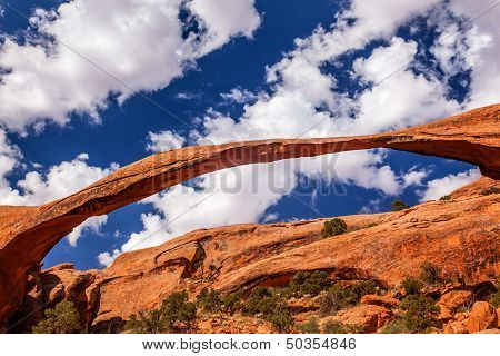 Landscape Arch Close Up Rock Canyon Devils Garden Arches National Park Moab Utah