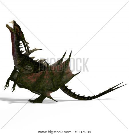 Dragón mítico de la fantasía con Enicurus