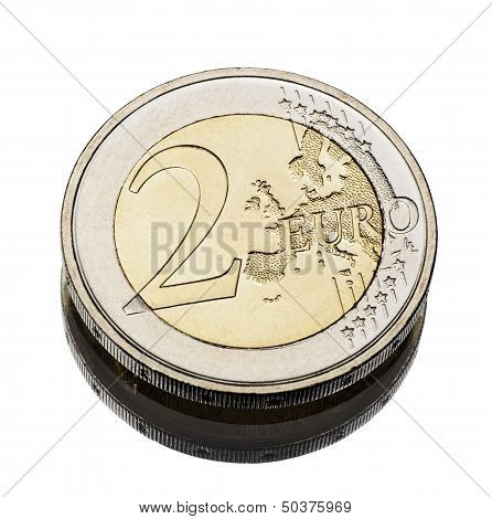 Two Euro Coin Worn