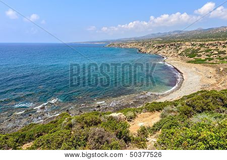 Coast Of Akamas Peninsula On Cyprus