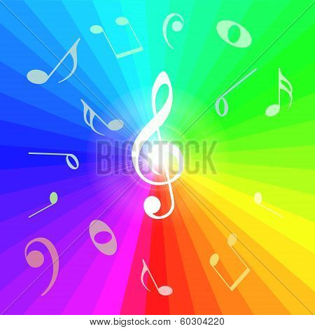 Abstract Music Notes Background. Vector