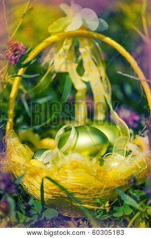 Defocus Colorfull Easter Background.