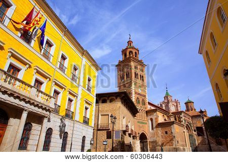 Aragon Teruel Cathedral and Ayuntamiento City Town Hall in Spain