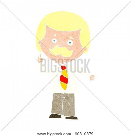 cartoon newsreader man with idea