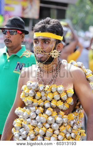 Penang, Malaysia - January 17: Indian Devotee Prepare For Celebrate At Thaipusam Festival On January