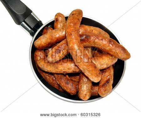 Frying Pan Full Of Sausages