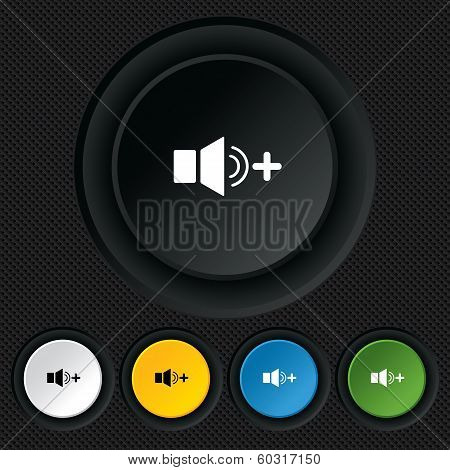 Speaker volume louder sign icon. Sound symbol.
