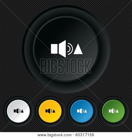 Speaker volume louder sign icon. Sound symbol.