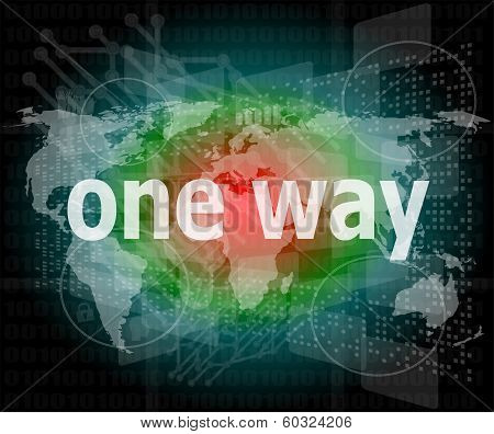 One Way Word On Touch Screen Interface