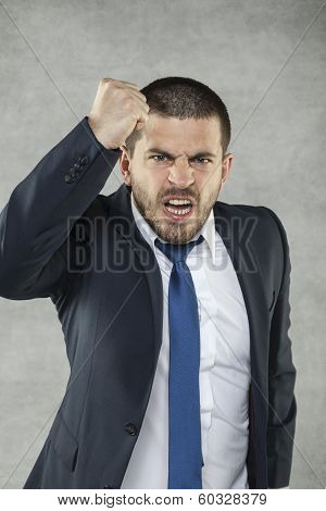 Businessman shouting