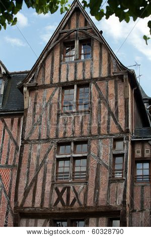 Half-timbered house in Tours Loire Valley France