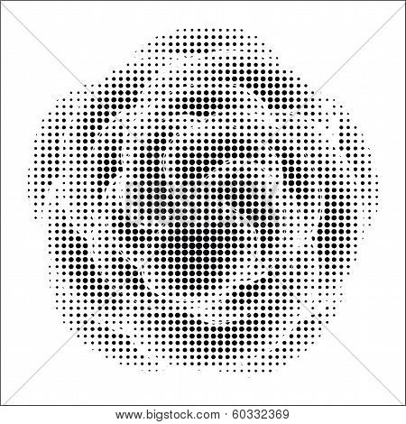 Abstract Flower With Halftone Effect