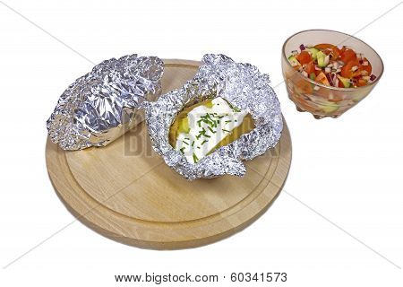 Potato With Curd In Foil