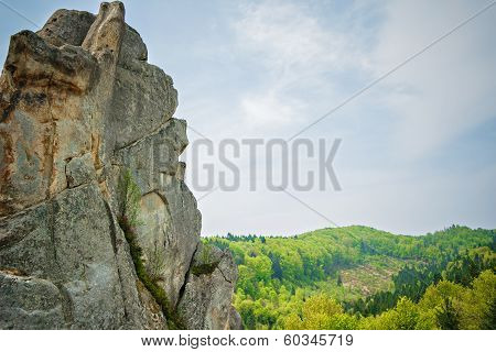 Tustan - old rock fortress city, Ukraine