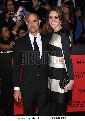 LOS ANGELES - NOV 18:  Stanley Tucci & Felicity Blunt arrives to the 