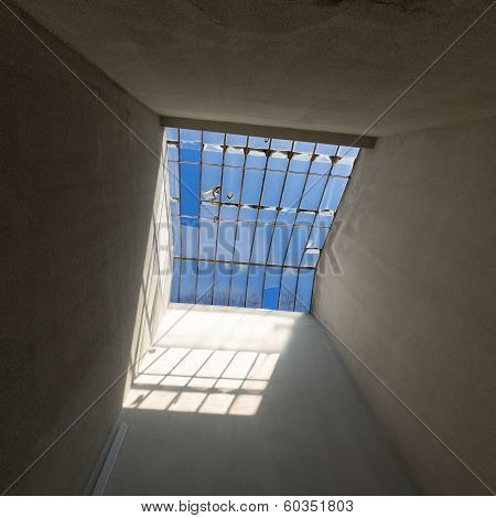Broken Glass Sunroof In Old House