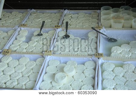 Goat Cheese At A Provencal Market