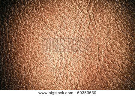 Brown Textured Leather Grunge Background Closeup