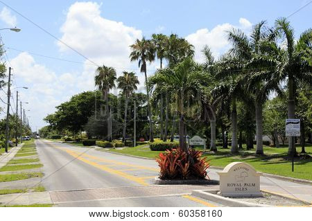 Welcome Sign Of Royal Palm Isles