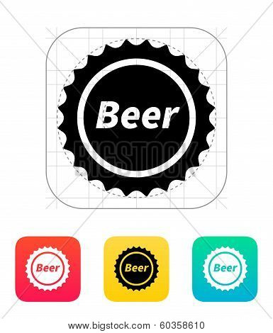 Beer bottle cup icon.