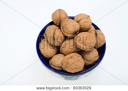 walnuts heap isolated on white background