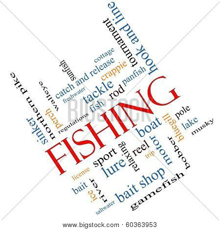 Fishing Word Cloud Concept Angled