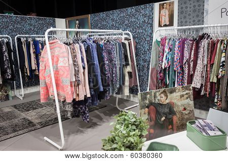 Dresses On Display At Mipap Trade Show In Milan, Italy