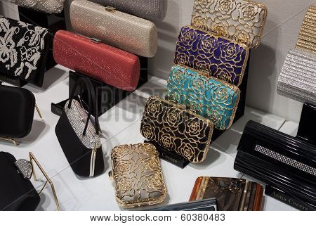 Elegant Bags On Display At Mipap Trade Show In Milan, Italy