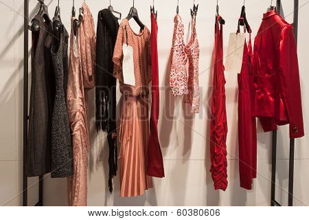 Elegant Dresses On Display At Mipap Trade Show In Milan, Italy