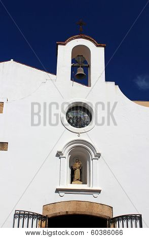 Facade Of Chapel Of Mare De Deu Del Socors In Tossa De Mar, Spain