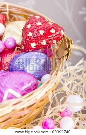 Packed Home Made Chocolate In Basket