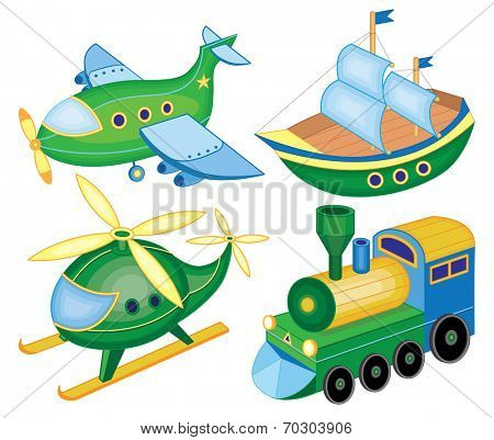 set icons of transport (vector illustration)