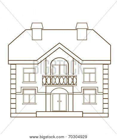 Flat house isolated on white background (vector illustration)