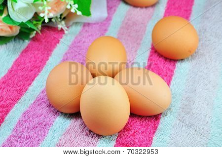 Eggs On Colorful Background