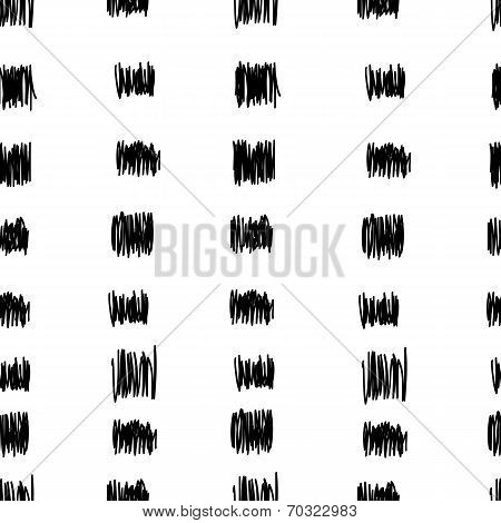 Vector seamless pattern. Black pencil doodle