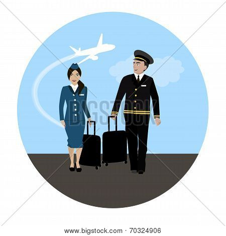 stewardess and pilot